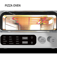 Four à pizza électrique Storman avec friteuse à air, contrôle de température tactile, double panier de 12 pouces, usage domestique, en acier inoxydable, économe en énergie