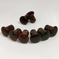 QXB Plug en obsidienne acajou naturelle à simple ébavure, best-seller, plugs en pierre, bijoux de corps, piercing, vente en gros, unisexe, certifié GIC