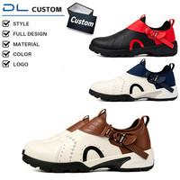 Chaussures de golf décontractées unisexes avec lacets rotatifs, tige en cuir marron, baskets antidérapantes pour la marche, OEM ODM, été hiver