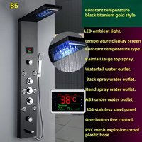 Offre Spéciale de luxe 304 en acier inoxydable multifonctionnel cascade panneau de douche mural affichage numérique système de douche ensemble de panneaux