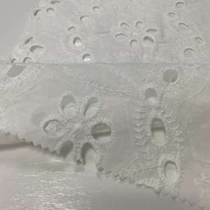 女性のドレスのための織物布白刺繍アイレット刺繍織り綿<span class=keywords><strong>100</strong></span>% 生地メーカー - Product Image 1