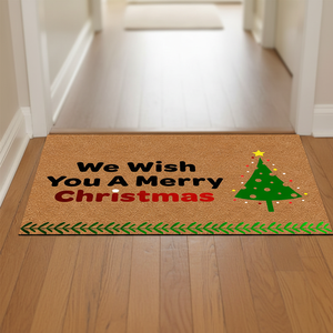 Alfombra de Entrada Personalizada con Diseño Navideño, Antideslizante, de Imitación de Fibra de Coco, para Exteriores, Sala de Estar, Entrada, Puerta - Product Image 1