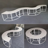 Table de mariage élégante table de buffet de dessert en métal gâteau en forme de S et pergola avec une capacité de charge élevée