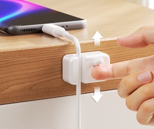 Kẹp cáp điều chỉnh được, giá đỡ dây cáp dưới bàn, bộ quản lý dây cáp, giá đỡ dây cáp cho tường và bàn - Product Image 4