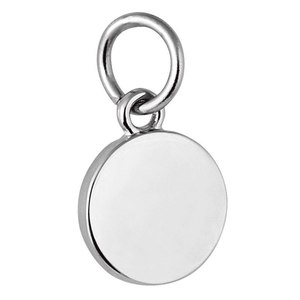 Ciondolo rotondo in argento sterling da 15 mm, disco vuoto per la creazione di gioielli - Product Image 1