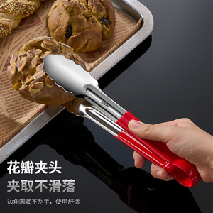 Stainless Steel Food <b>Tongs</b> 304 Heavy Duty Anti Slip <b>Kitchen</b> BBQ Meat Fish Steak Clip Restaurant Commercial Use - Product Image 2
