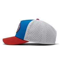Casquette personnalisée OEM style course perforée avec logo en caoutchouc, ajustable, 5 panneaux, séchage rapide, résistante à l'eau