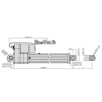 Actionneur linéaire solaire PrimoPal, synchronisé, 1,54 mm/s, 50 000 N, course de 1 000 mm, 1 200 mm, actionneur linéaire électrique robuste 24 V