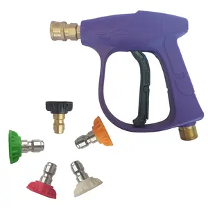 New Car Wash Equipment High Pressure Spray Gun Purple Car Cleaning Water Sprayer Pressure Washer With 5 Color Spray Nozzle