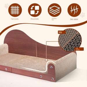Tempat Tidur Sofa Chaise Longue Anti-Cakar Kucing dari Kertas Bergelombang Ramah Lingkungan yang Dapat Disesuaikan, Sederhana, dan Berfungsi Sebagai Pengasah Cakar Kucing - Product Image 3