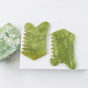 <strong>Best</strong> Selling Xiuyan Green Natural Jade Head Hair Massager Gua Sha Stone <strong>Massage</strong> Comb - Product Image 1