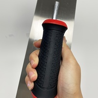 Ensemble de 3 truelles à plâtre en acier inoxydable, 3 tailles, avec poignée antidérapante pour la construction de cloisons sèches et le plâtrage