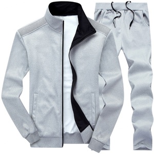 Conjunto Deportivo para Hombre de Color Sólido, Ropa Deportiva para Gimnasio, Entrenamiento, Correr, Spandex/Nailon Transpirable, Sudadera con Capucha y Pantalones Largos - Product Image 1