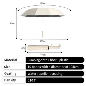Sombrilla Plegable Resistente para Exteriores con Revestimiento Negro Engrosado Mejorado que Ofrece un Bloqueo UV de Alta Eficiencia - Product Image 5
