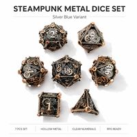 Ensemble de dés en cuivre rouge antique, faits à la main, écologiques, 7 pièces, dés polyédriques creux, DND, Dungeons & Dragons, RPG, jeux de société