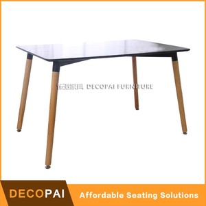 Nordique Moderne Café Restaurant Pas Cher jambes En Bois De Hêtre MDF Table Rectangle Table À Manger Ensemble - Product Image 4