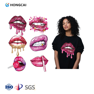 Hongcai Iron-On DTF Transfer panas, stiker bibir pola huruf cetak, kertas & Film Transfer tekstil - Product Image 1