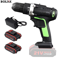 Perceuse à percussion sans fil professionnelle au lithium, mini, 21V, deux batteries, un chargeur, mandrin sans clé, OEM