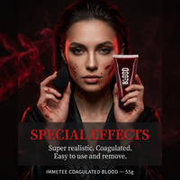 Darah Palsu Berkoagulasi 55g Perlengkapan Rias SFX Halloween Super Realistis Mudah Dibuang Untuk Panggung Film Cosplay Kit Spons OEM