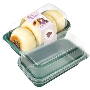 Einweg-Catering-Box aus Kunststoff zum Mitnehmen Gebäck Dessert Bäckerei Tiramisu Kuchen Lebensmittel behälter Verpackungs behälter