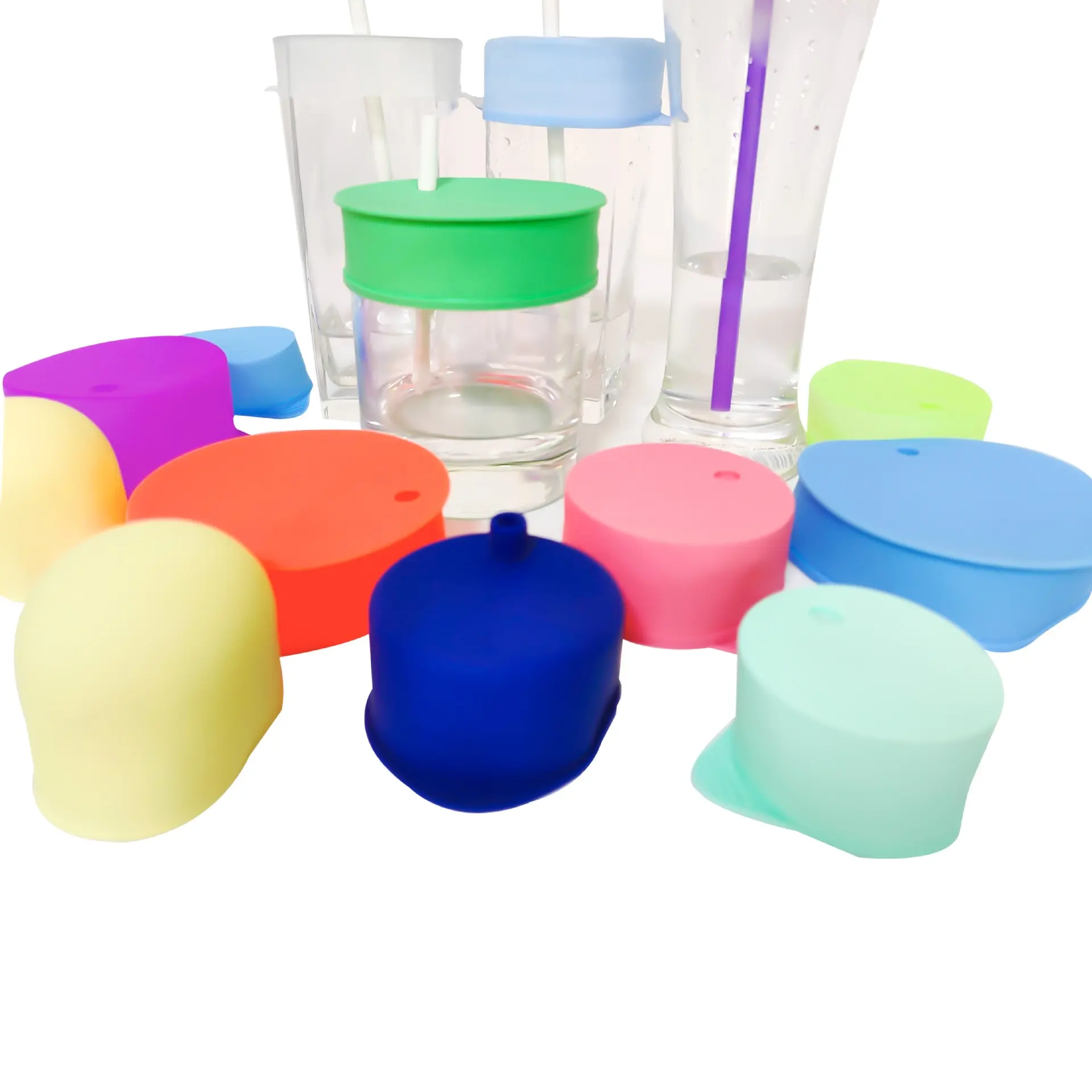 Couvercle de couvercles de préservatifs en silicone universel de qualité alimentaire créatif pour tasse en verre Bar de fête Utiliser un marqueur à boire à emporter