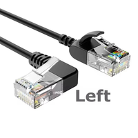 Câble RJ45 XunJie UTP CAT6 Slim à 90 degrés pour ordinateur portable/routeur - Gaine en PVC, conducteur solide, longueur personnalisée