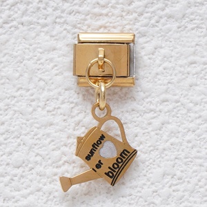 Abalorios Italianos de Acero Inoxidable de Alta Calidad, Bañados en Oro de 18k, con Diseños de Cámara y Copa de Vino, para Pulseras - Product Image 4