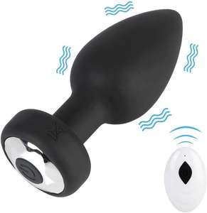 ワイヤレスリモコン付きシリコン製アナルプラグ 大人のおもちゃ 10種類の振動モード付き モールバットプラグ バイブレーター カップル向け - Product Image 1