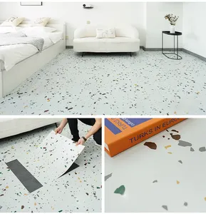 BENIF Escritório Comercial Pavimento Vinil Mármore Auto-adesivo Impermeável E Mancha Resistente Pvc Sticky Floor Tiles