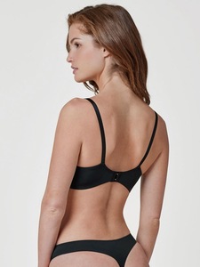 Conjunto de Lencería de Encaje Floral Negro para Mujer, Conjunto de Sujetador Inalámbrico y Tanga Sexy, Ropa Interior Cómoda, Lencería Transparente para Mujer - Product Image 3