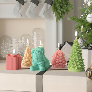 Moule en silicone INTODIY pour bougie aromatique en forme de sapin de Noël, facile à démouler, pour pendentif décoratif en plâtre - Product Image 5