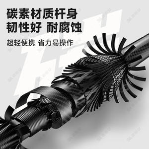 Perche de sauvetage télescopique en fibre de carbone 4-15m réglable avec anneau de flottabilité pour le sauvetage longue distance, équipement de sécurité pour piscine - Product Image 4