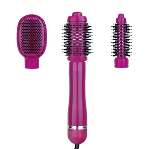 Factory Oem Logo Professional Hair Dryer Hot Air Brush 3 In 1 Portable Hot Brush Electric Comb Straightener Curly Hair Brushes