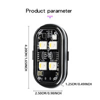 Lampe de signalisation LED sans fil, mini lampe stroboscopique pour avion, rechargeable par USB, 7 couleurs, pour voiture, vélo, moto