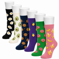 Chaussettes en coton à motifs originaux et amusants (aliments, chips d'avocat, bonbons, œufs) pour adultes, cadeau amusant, chaussettes tricotées montantes, vente en gros