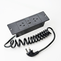 Enchufe de escritorio empotrado AU con 2 tomas de CA, USB-A, USB-C PD 20W, montaje empotrado para mesa, para oficina, conferencias, hotel