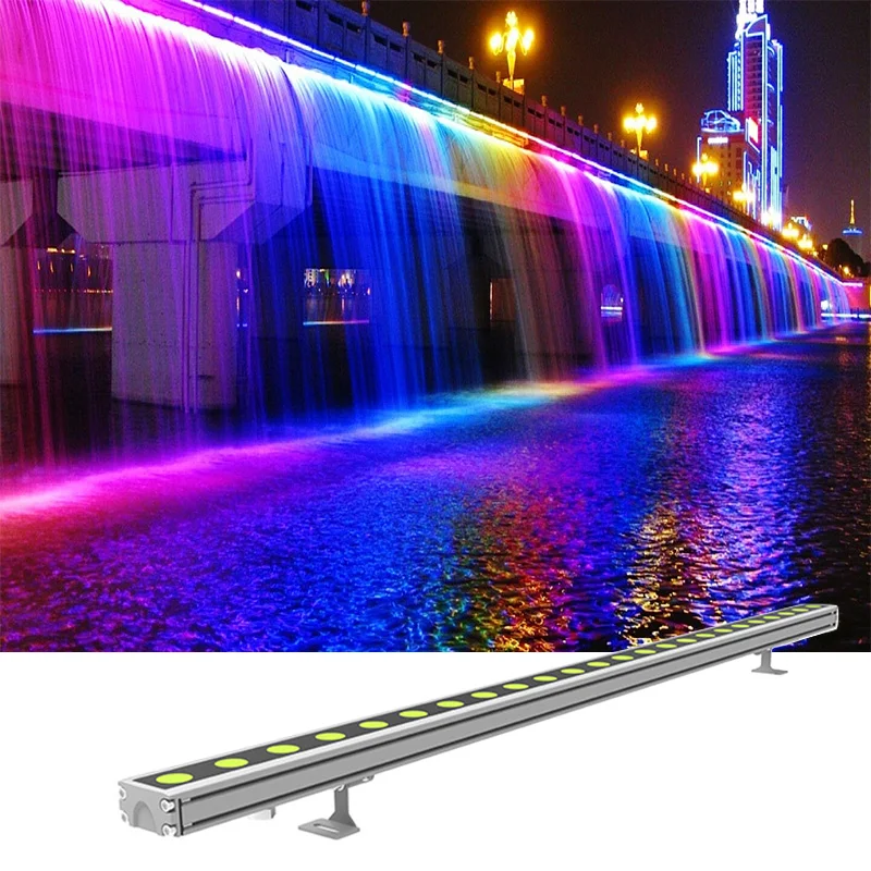 Lampu LED Linear LED DMX RGB, Lampu Arsitektur Mesin Cuci Dinding, Lampu LED Linear, DMX RGB, Lampu Gedung High Rise, 36Watt, Luar Ruangan