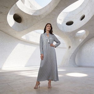 Abaya maxi élégante en polyester avec strass pour femmes musulmanes, occasion de fête de luxe, tendance, vente en gros, fournisseur OEM personnalisé - Product Image 3