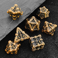 Nouvelles dés en métal solides à motifs de crânes pour D&D, jeu de dés polyédriques pour salons professionnels