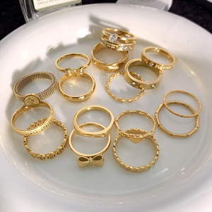 SSeeSY anillo cincin jari baja tahan karat titanium berlapis emas 18k perhiasan fashion kustom tidak pudar untuk wanita - Product Image 1