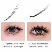 Fleurs de Camélia 6D Mountain God C CC D Curl, autres bouquets de cils longs pour extensions de cils faites à la main et sans cruauté animale