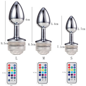 Tapón Anal <span class=keywords><strong>de</strong></span> Metal con <span class=keywords><strong>Luces</strong></span> LED <span class=keywords><strong>de</strong></span> Alta Calidad, Tapón Anal con Control Remoto que Cambia <span class=keywords><strong>de</strong></span> Color y se Ilumina - Product Image 2