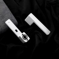 Poignée de porte noire moderne en aluminium avec serrure à clé, silencieuse, magnétique, pour chambre, appartement, salle de bain, extérieur, hôtels, installation facile