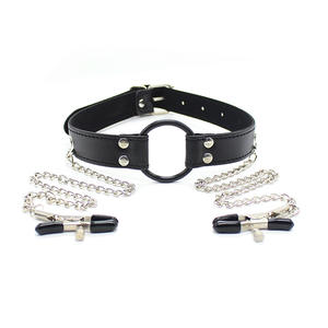 Pinzas para Pezones de Cuero, Juguetes Sexuales para Adultos, Collar de Bondage, Juguete Sexual, Juego SM, Gargantilla, Collar para el Pecho - Product Image 2