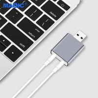 Computer Hardware Software Aluminium Alloy USB Sound Card Audio External Sound Card Adapter USB Sound Card for PC