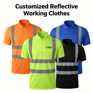 Wholesale High Vis Reflective Safety <b>Polo</b> Shirt Quick Dry Reflective <b>Polo</b> Shirt Custom Logo Ideal for Construction & Roadwork - Product Image 2