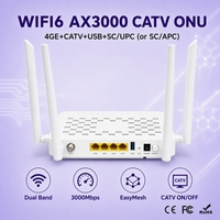 ONT XPON GPON/EPON de 3000 Mbps con Gestión Web UI/OMC/TR069, 4GE+CATV, WiFi-6 AX3000 para Solución FTTx