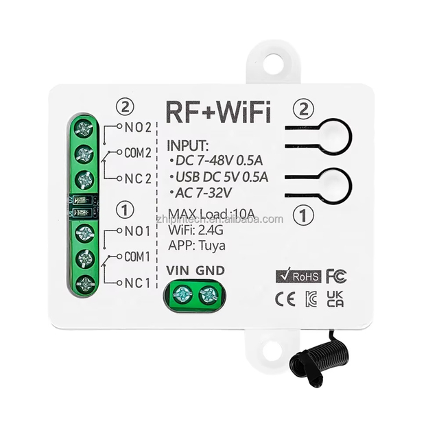 ZP Wifi Smart Switch Rf 433mhz Wireless Remote Control Switch AC DC 12v 24v 48v 2CH Relay Timing Module 10A Alexa Google Home