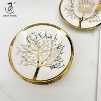 Service à Thé et Soucoupes en Céramique de Luxe Personnalisé pour Café, Restaurant, Mariage, 12 Pièces, Tasses à Café Espresso, Lot de 6