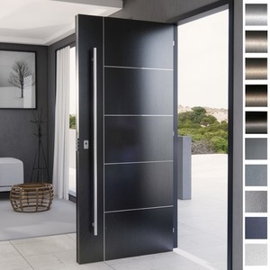 Portes d'entrée de villa européennes pour maisons, porte extérieure pivotante simple en acier inoxydable 32 x 79, porte extérieure moderne - Product Image 6